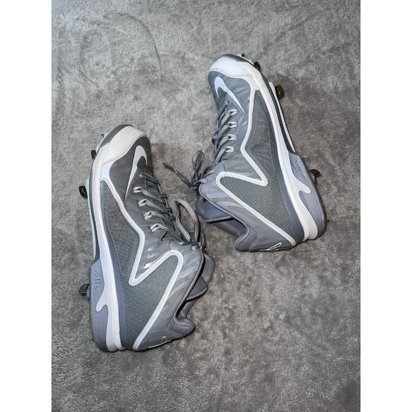 NIKE Swingman MVP 2 Mid Metal Baseball Cleats Gray/White 616258-011 Size 12 - Picture 7 of 12